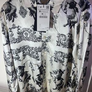 Zara Monochrome Graphic Shirt
